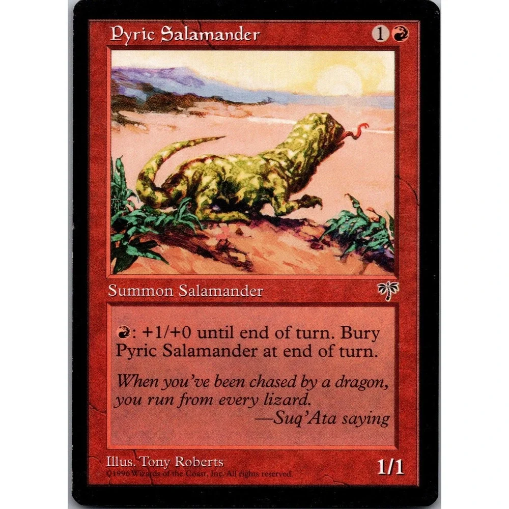 Pyric Salamander MTG Mirage Common LP Tony Roberts Red Magic Card 1996